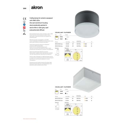 Redo 90107 - LED Outdoor Ceiling Light AKRON LED/9W/230V Ø 10.8 cm IP54