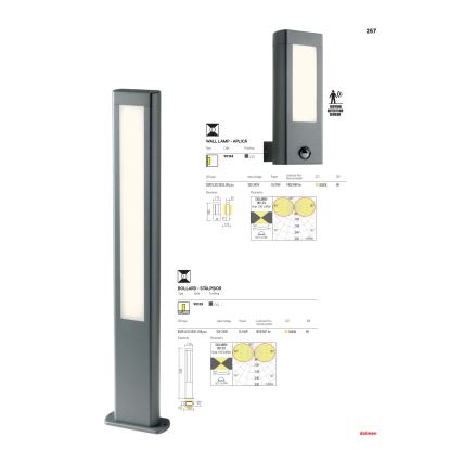 Redo 90125 - LED Outdoor Lamp DOLMEN LED/12,44W/230V IP54 anthracite