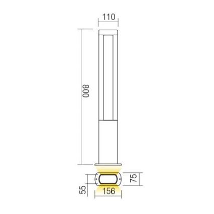 Redo 90125 - LED Outdoor Lamp DOLMEN LED/12,44W/230V IP54 anthracite