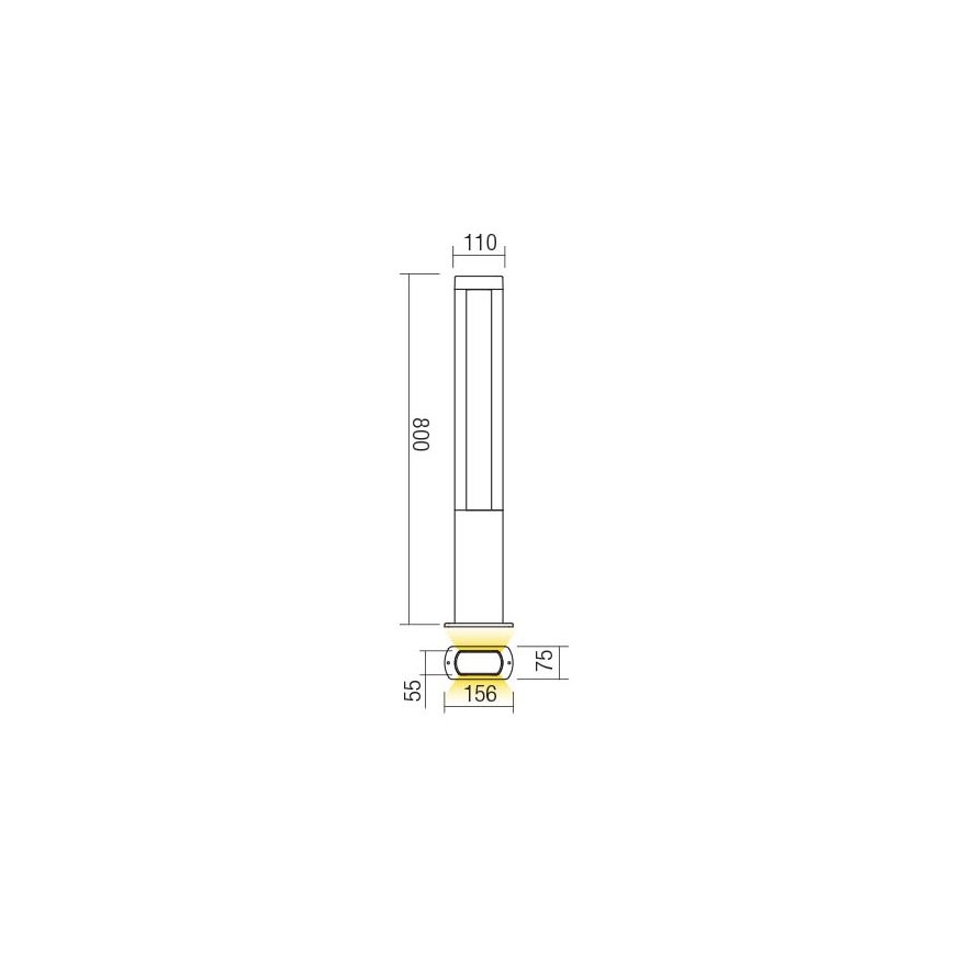 Redo 90125 - LED Outdoor Lamp DOLMEN LED/12,44W/230V IP54 anthracite