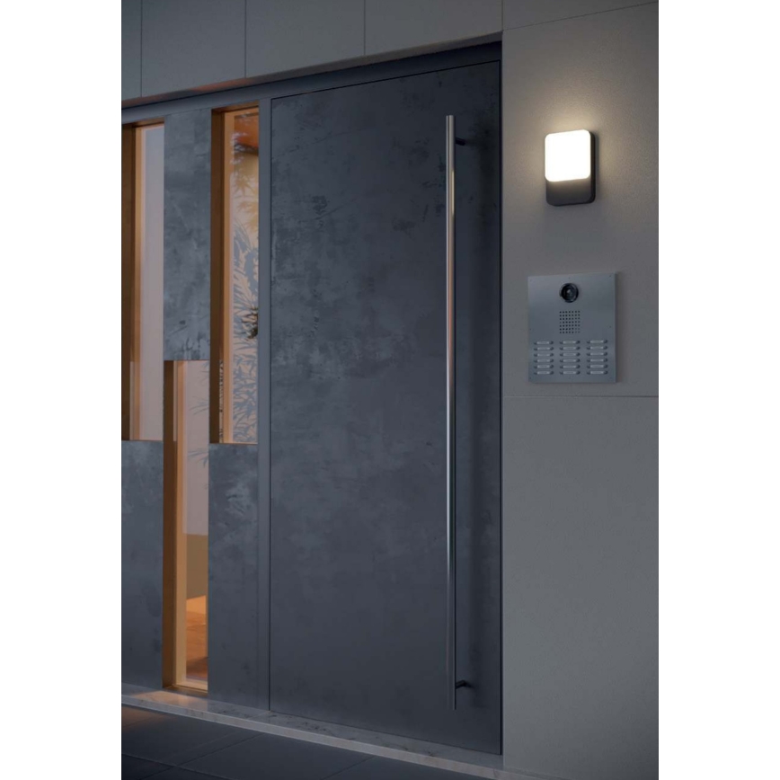 Redo 90133 - LED Outdoor Wall Light with Motion and Dusk Sensor COLIN LED/9W/230V 3000K IP54 Anthracite