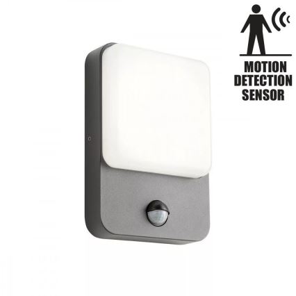 Redo 90133 - LED Outdoor Wall Light with Motion and Dusk Sensor COLIN LED/9W/230V 3000K IP54 Anthracite