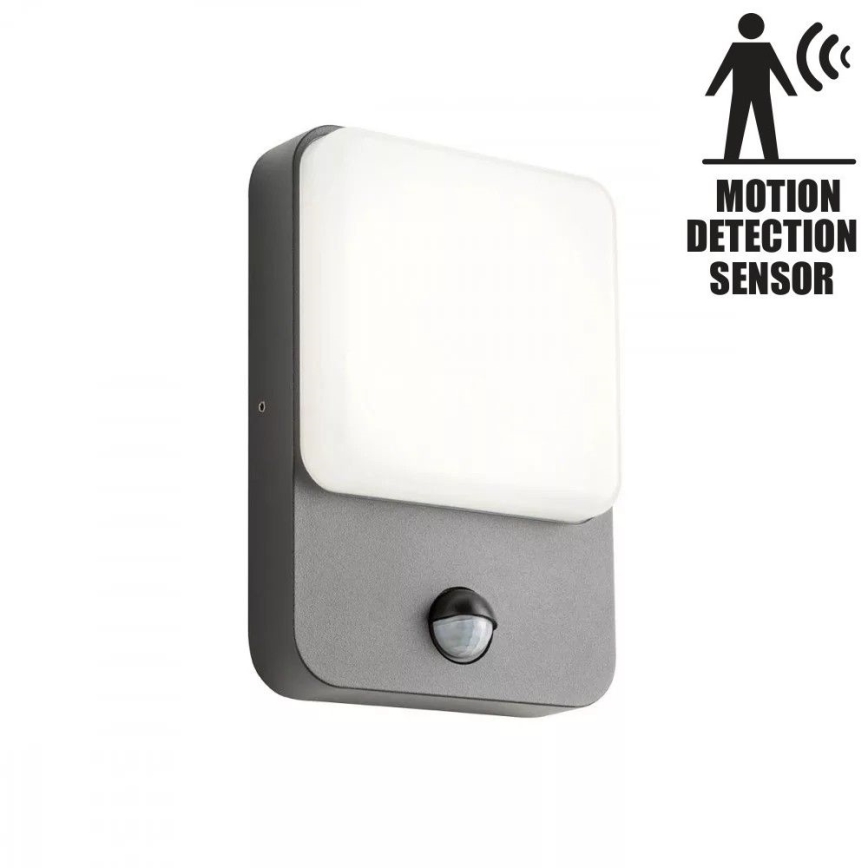 Redo 90133 - LED Outdoor Wall Light with Motion and Dusk Sensor COLIN LED/9W/230V 3000K IP54 Anthracite