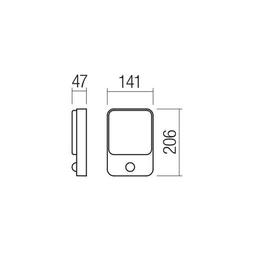 Redo 90133 - LED Outdoor wall light with a sensor COLIN 1xLED/9W/230V IP54