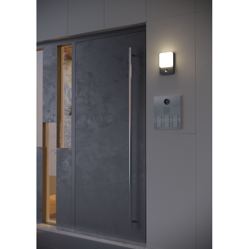 Redo 90134 - COLIN LED Outdoor Wall Light with Motion and Dusk Sensor LED/9W/230V 4000K IP54 Anthracite