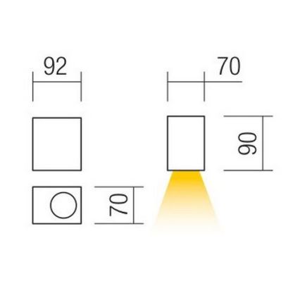 Redo 90151 - Outdoor wall light PUNTA 1xGU10/7W/230V IP44