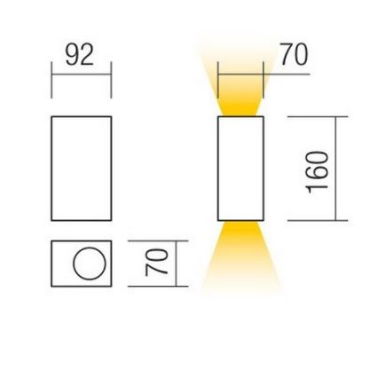 Redo 90152 - Outdoor wall light PUNTA 2xGU10/7W/230V IP44