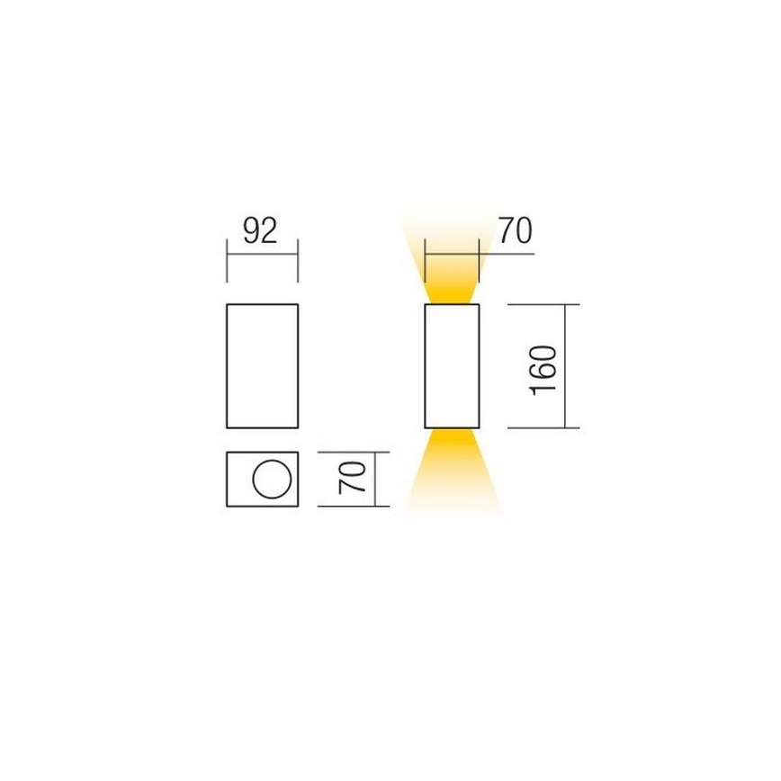 Redo 90152 - Outdoor wall light PUNTA 2xGU10/7W/230V IP44