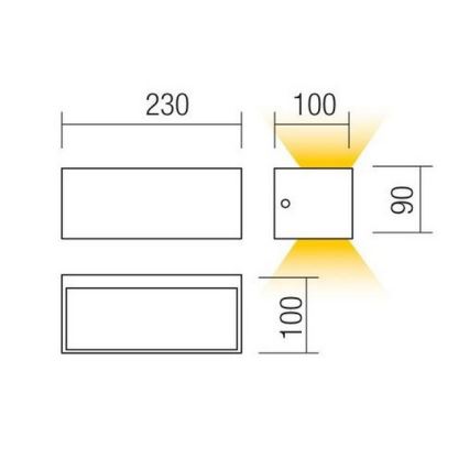 Redo 90154 - LED Outdoor wall light LAMPRIS 1xLED/12W/230V IP65