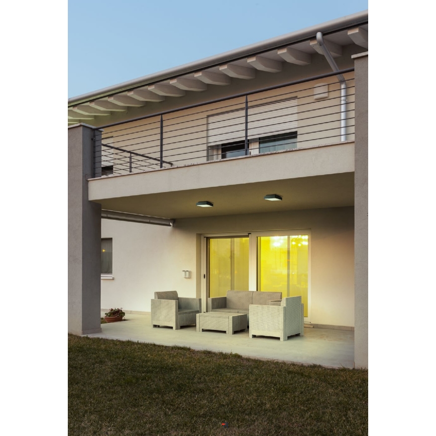 Redo 90157 - LED Outdoor ceiling light MARINA LED/12W/230V 22x22 cm IP65 anthracite