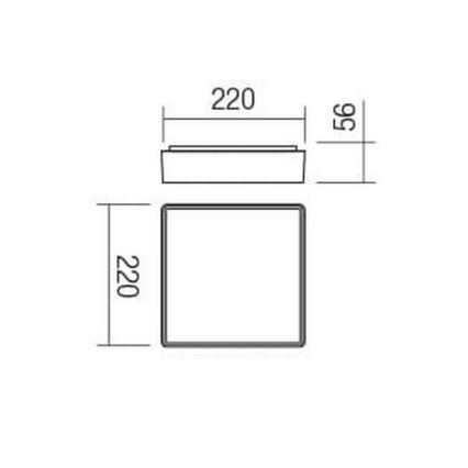 Redo 90157 - LED Outdoor ceiling light MARINA LED/12W/230V 22x22 cm IP65 anthracite