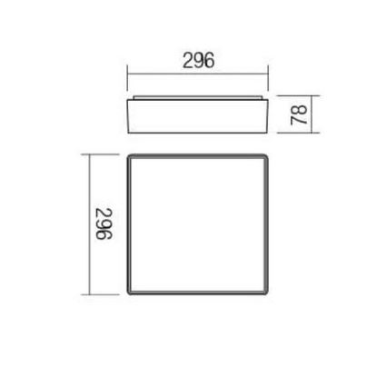 Redo 90158 - LED Outdoor ceiling light MARINA LED/16W/230V 29,6x29,6 cm IP65 anthracite