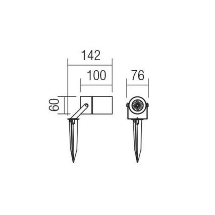 Redo 90183 - Outdoor lamp PIT 1xGU10/35W/230V IP65