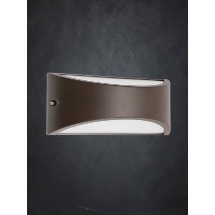 Redo 90192 - LED Outdoor wall light SCUDO LED/10W/230V 3000K IP54 brown