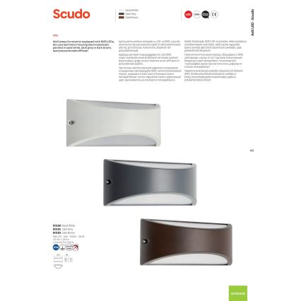Redo 90192 - LED Outdoor wall light SCUDO LED/10W/230V 3000K IP54 brown