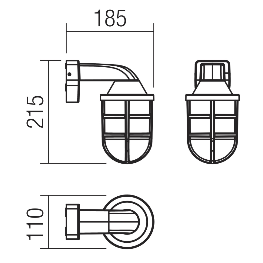 Redo 90206 - Outdoor wall light CAGE 1xE27/28W/230V IP44 copper