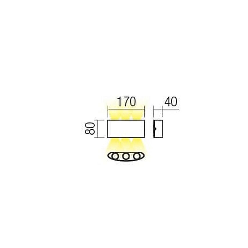 Redo 90226 - LED Outdoor wall light FABO LED/6W/230V 3000K IP54 grey