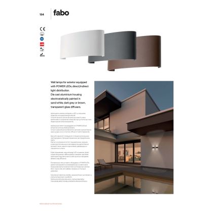 Redo 90227 - LED Outdoor wall light FABO LED/6W/230V 3000K IP54 brown