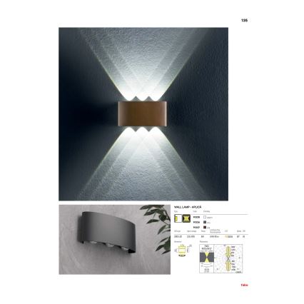 Redo 90227 - LED Outdoor wall light FABO LED/6W/230V 3000K IP54 brown