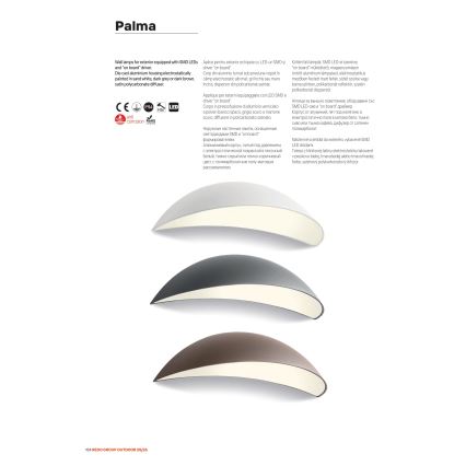 Redo 90235 - LED Outdoor Wall Light PALMA LED/18W/230V 3000K IP54 Anthracite