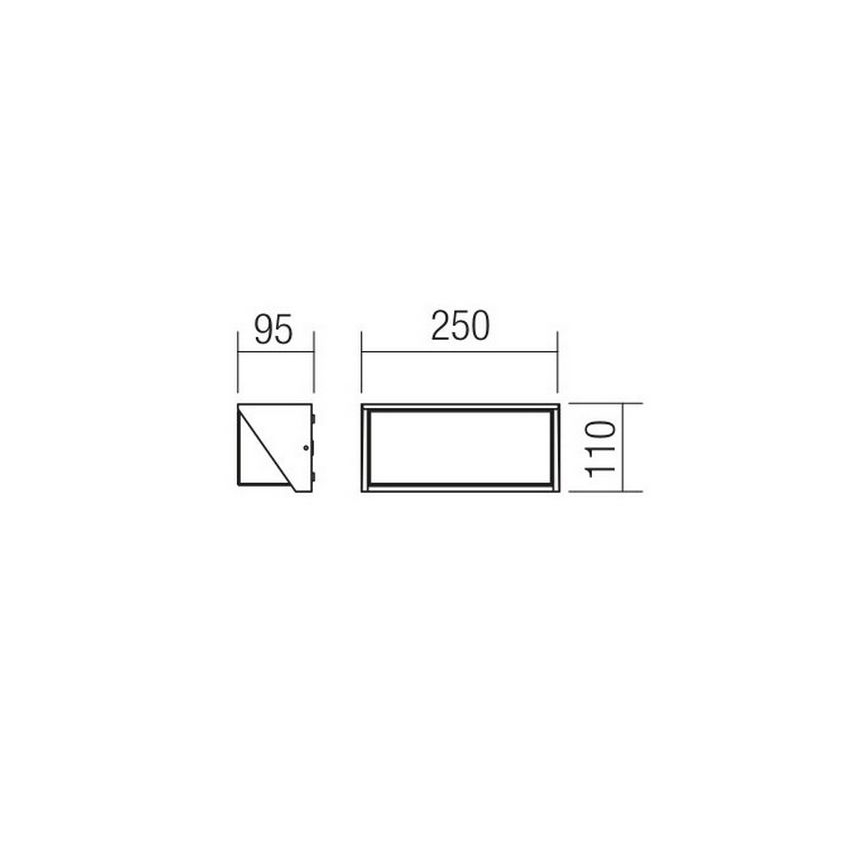 Redo 90239 - LED Outdoor wall light SPECTRA LED/16W/230V 3000K IP54 brown