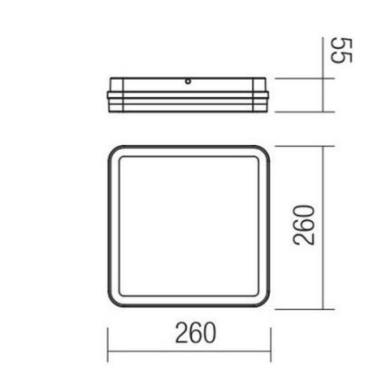 Redo 90292 - LED Outdoor ceiling light with sensor ISOLA LED/24W/230V 26x26 cm 3000/4000/6500K IP54 anthracite
