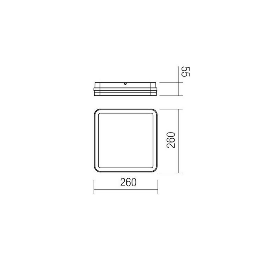 Redo 90292 - LED Outdoor ceiling light with sensor ISOLA LED/24W/230V 26x26 cm 3000/4000/6500K IP54 anthracite