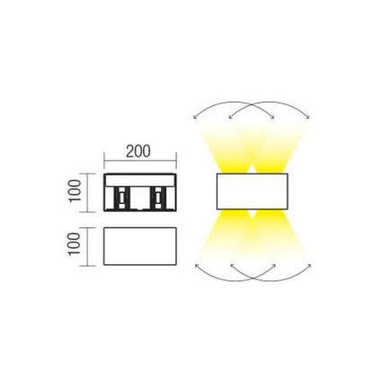 Redo 90303 - LED Outdoor wall light VARY 4xLED/5W/230V 4000K IP54 anthracite