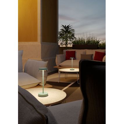 Redo 90309 - LED Dimmable touch table lamp ILUNA LED/2,5W/5V 2700-3000K 3000 mAh IP65 green