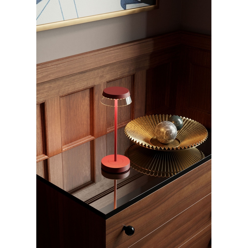 Redo 90311- LED Dimmable touch table lamp ILUNA LED/2,5W/5V 2700-3000K 3000 mAh IP65 red