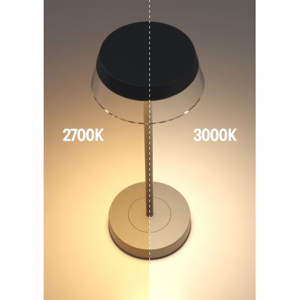Redo 90312 - LED Dimmable touch table lamp ILUNA LED/2,5W/5V 2700-3000K 3000 mAh IP65 black