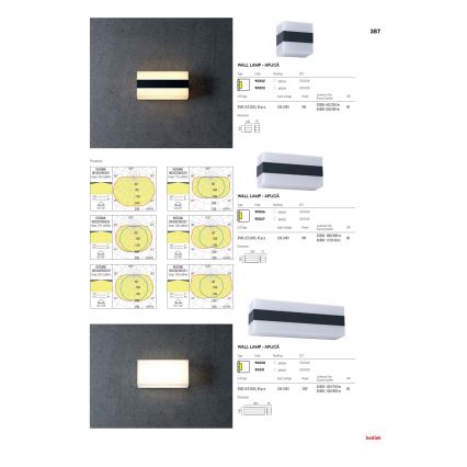Redo 90330 - LED Outdoor wall light KODIAK LED/12W/230V IP65 white/black