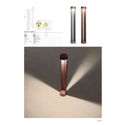 Redo 90365 - ZEUS LED Outdoor Lamp 11.5W/230V 3000K 75 cm IP54 anthracite