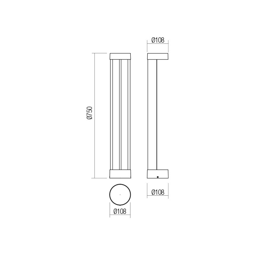 Redo 90365 - ZEUS LED Outdoor Lamp 11.5W/230V 3000K 75 cm IP54 anthracite