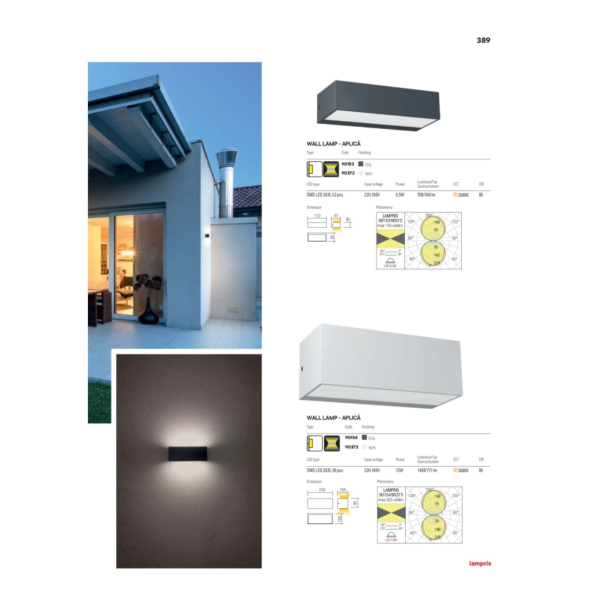 Redo 90372 - LED Outdoor wall light LAMPRIS LED/9,5W/230V IP65 white
