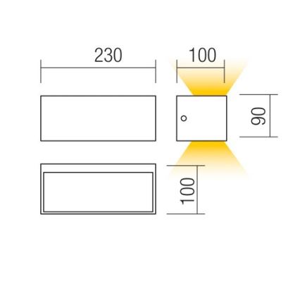 Redo 90373 - LED Outdoor wall light LAMPRIS LED/13W/230V IP65 white