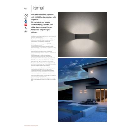 Redo 90376 - LED Outdoor wall light KAMAL LED/4,4W/230V 3000K IP54 grey