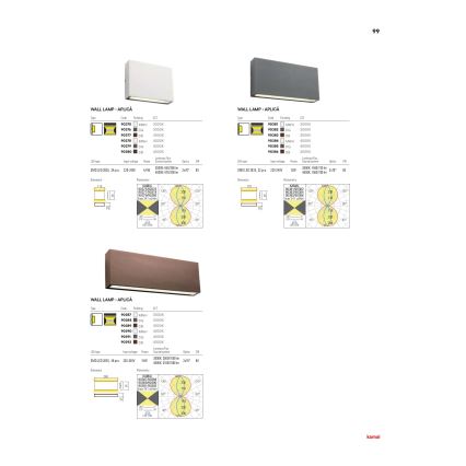 Redo 90377 - LED Outdoor wall light KAMAL LED/4,4W/230V 3000K IP54 brown