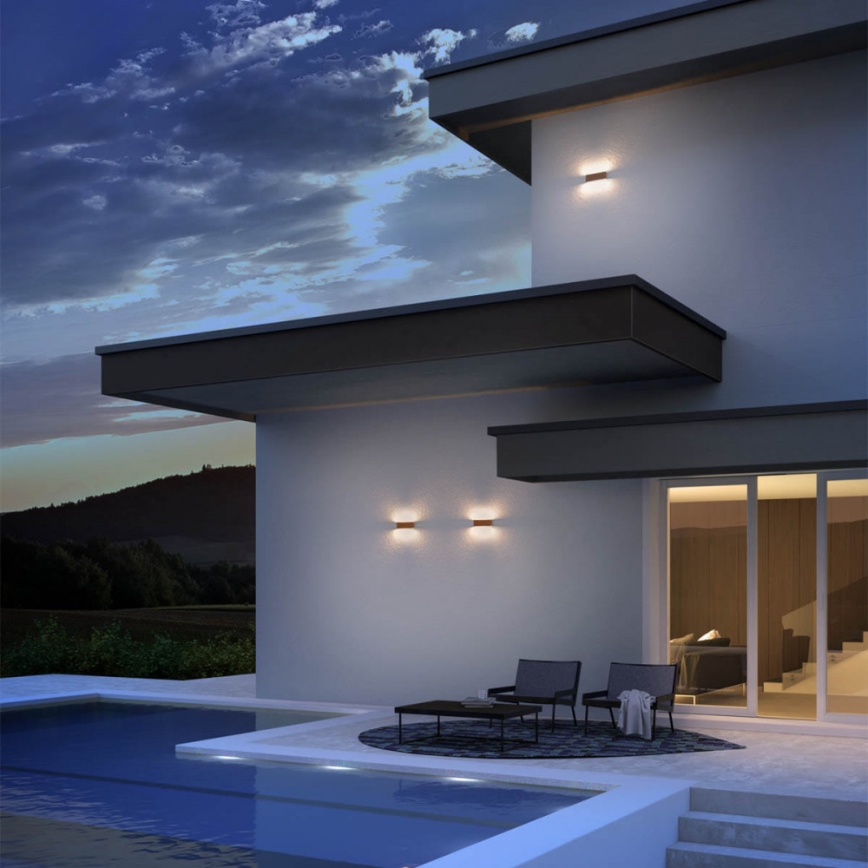 Redo 90388 - Outdoor LED wall light KAMAL LED/15W/230V 3000K IP54 grey