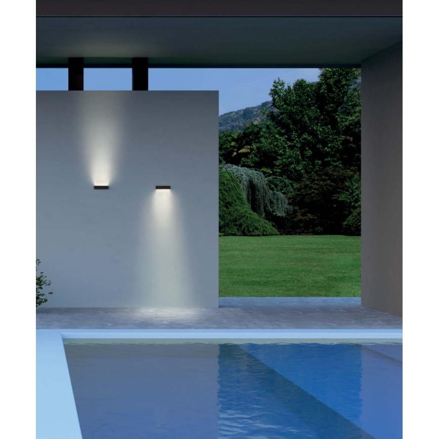 Redo 90395 - LED Outdoor wall light OMNIA LED/12W/230V 3000K IP54 brown