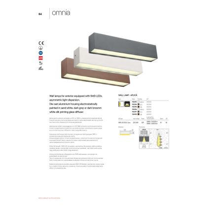 Redo 90395 - LED Outdoor wall light OMNIA LED/12W/230V 3000K IP54 brown