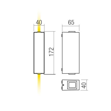 Redo 90421 - LED Outdoor wall light ACE 2xLED/5,84W/230V 3000K IP54 grey