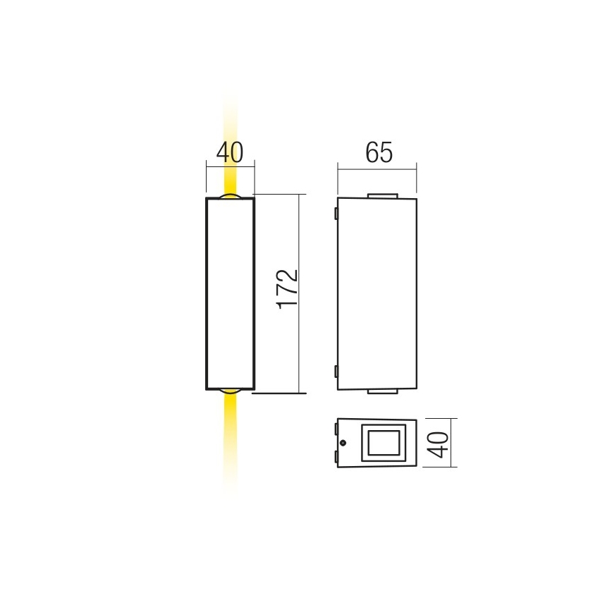 Redo 90421 - LED Outdoor wall light ACE 2xLED/5,84W/230V 3000K IP54 grey