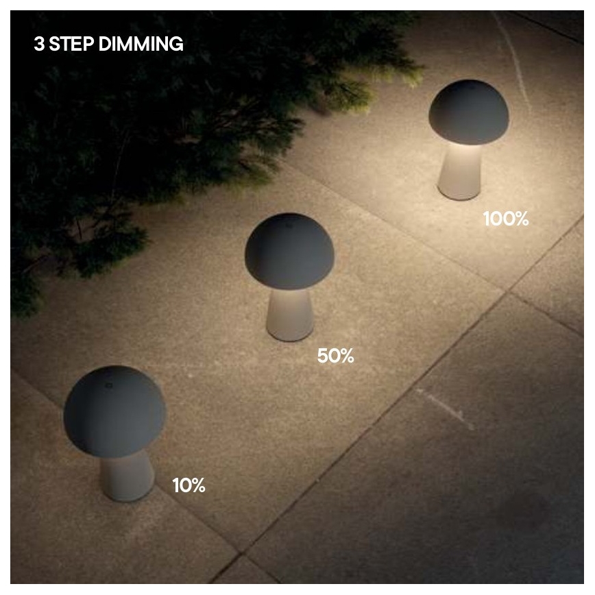 Redo 90439 - KIRA LED Dimmable Touch Outdoor Lamp LED/4,7W/230V 2200 mAh IP44 Black