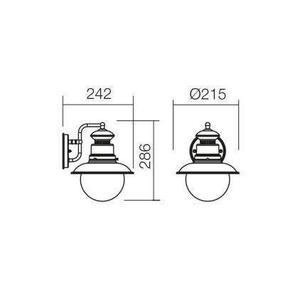 Redo 9045 - Outdoor wall light  SCOTT 1xE27/42W/230V IP44