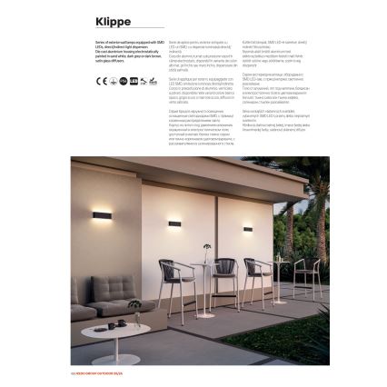 Redo 90453 - LED Outdoor Wall Light KLIPPE LED/24W/230V 3000K IP54 Brown