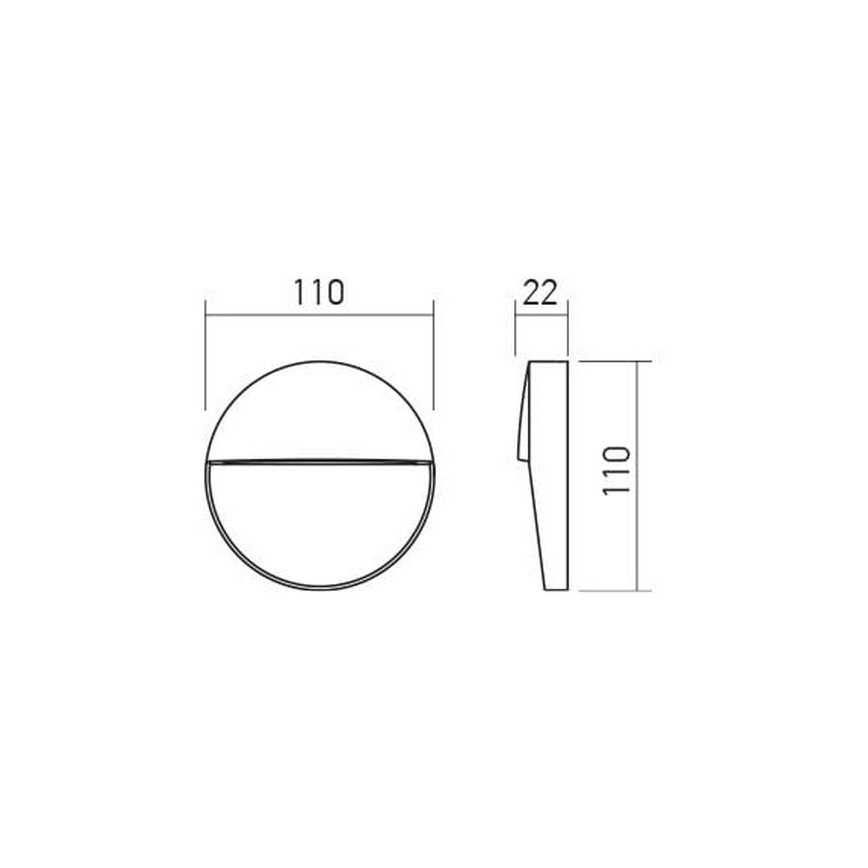 Redo 90472 - LED Outdoor wall light LANDER LED/3W/230V IP54 white