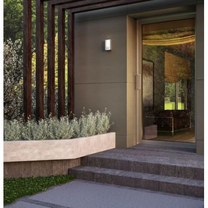 Redo 90486 - LED Outdoor wall light with a sensor WARP LED/8W/230V 3000K IP44 anthracite