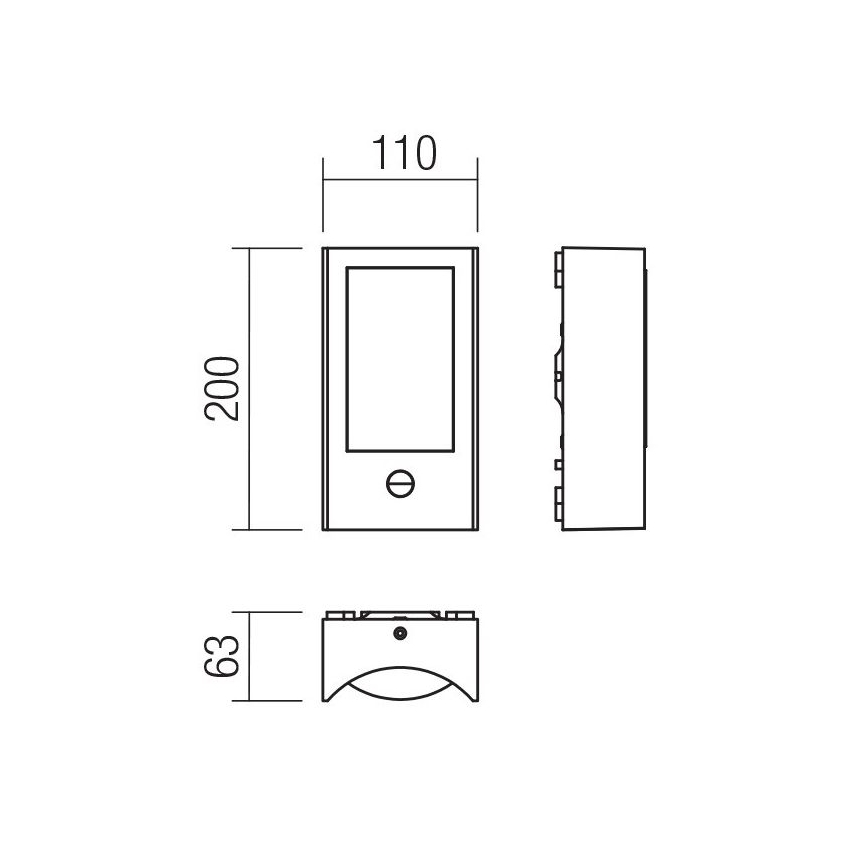 Redo 90486 - LED Outdoor wall light with a sensor WARP LED/8W/230V 3000K IP44 anthracite