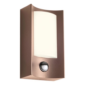 Redo 90487 - LED Outdoor wall light with a sensor WARP LED/8W/230V 3000K IP44 brown